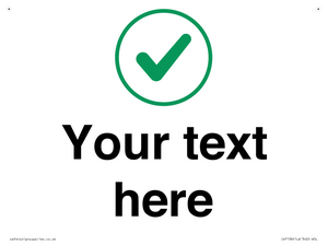 Custom plain background, green tick in circle sign